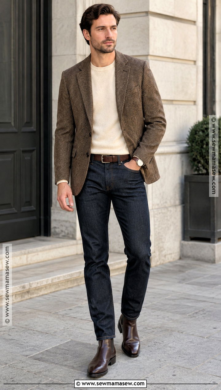 Blazer And Dark Jeans Autumn Outfit - 25 autumn style ideas for men