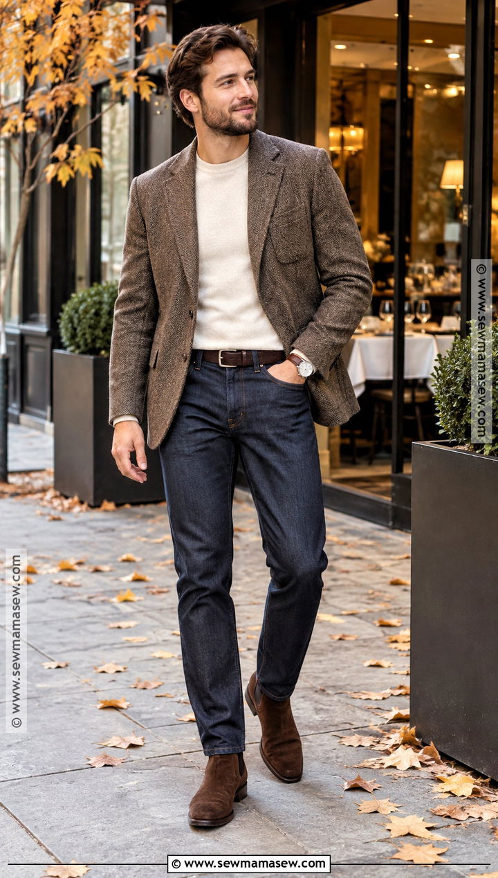 Blazer And Dark Jeans Fall Outfit - 15 fall outfits 2026 for men