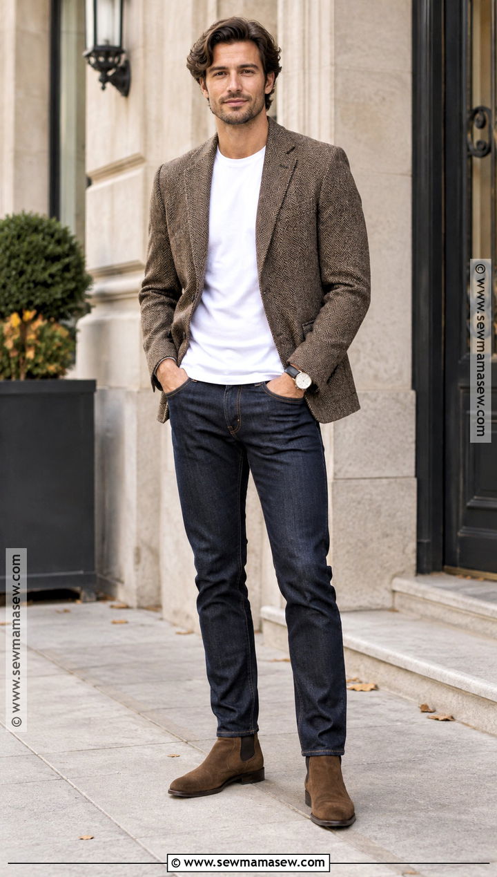 Blazer And Dark Jeans Fall Outfit - 25 fall fashion ideas for men