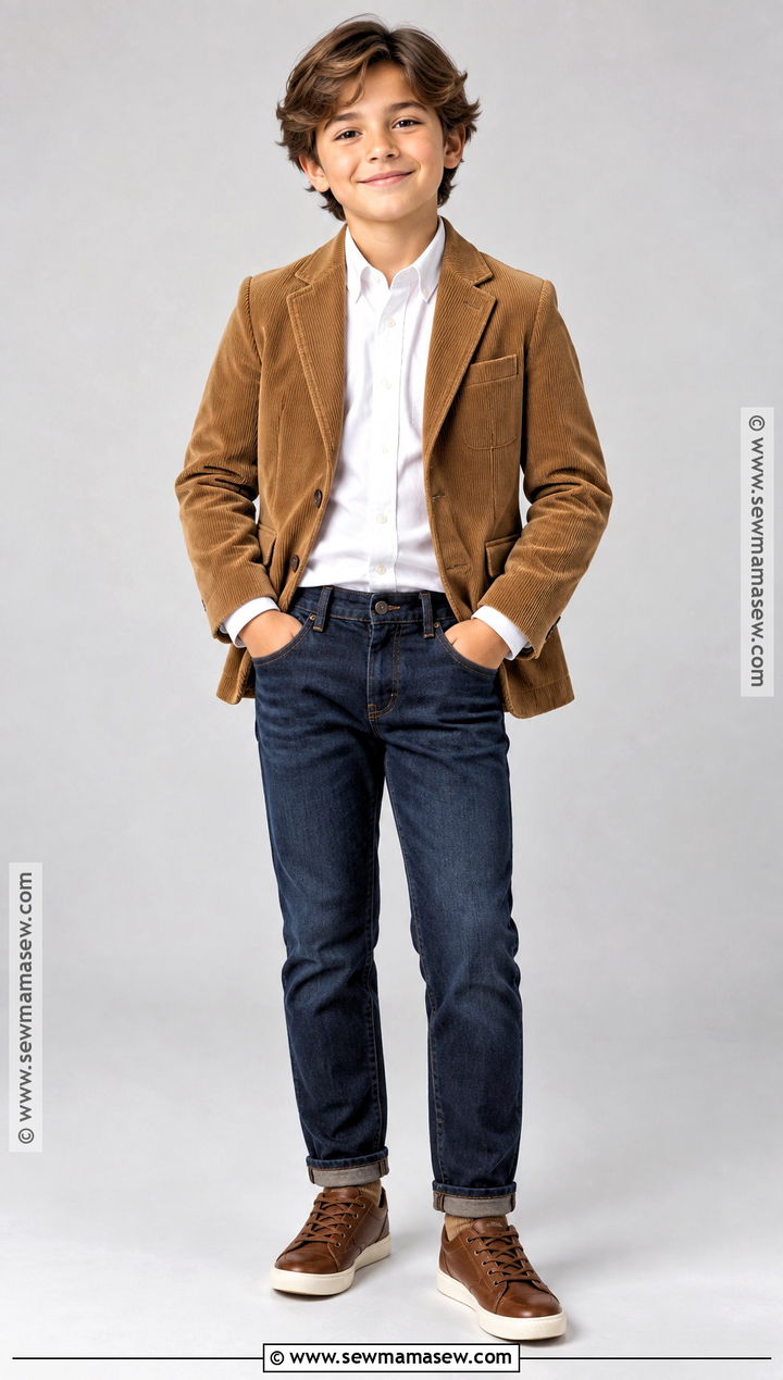 Blazer And Dark Jeans Fall Picture Day Outfit - 25 fall picture day outfits for kids