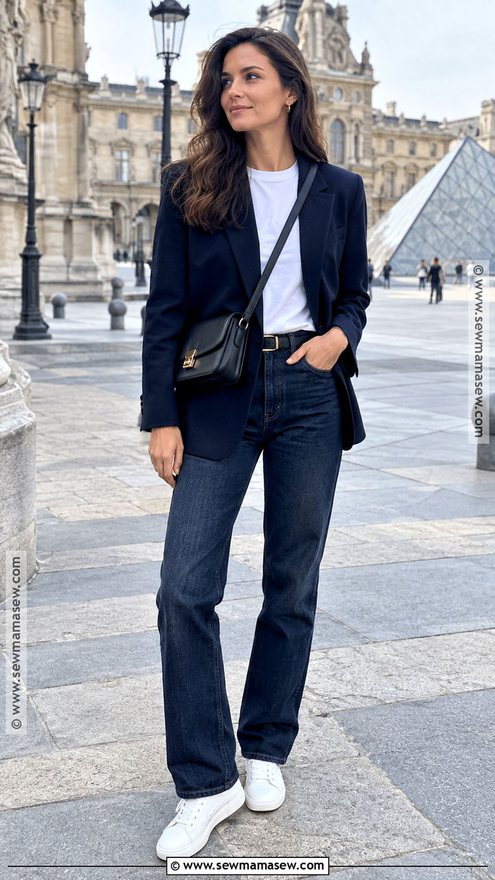 Blazer And Dark Jeans Outfit For Europe In October - 20 europe october travel outfits