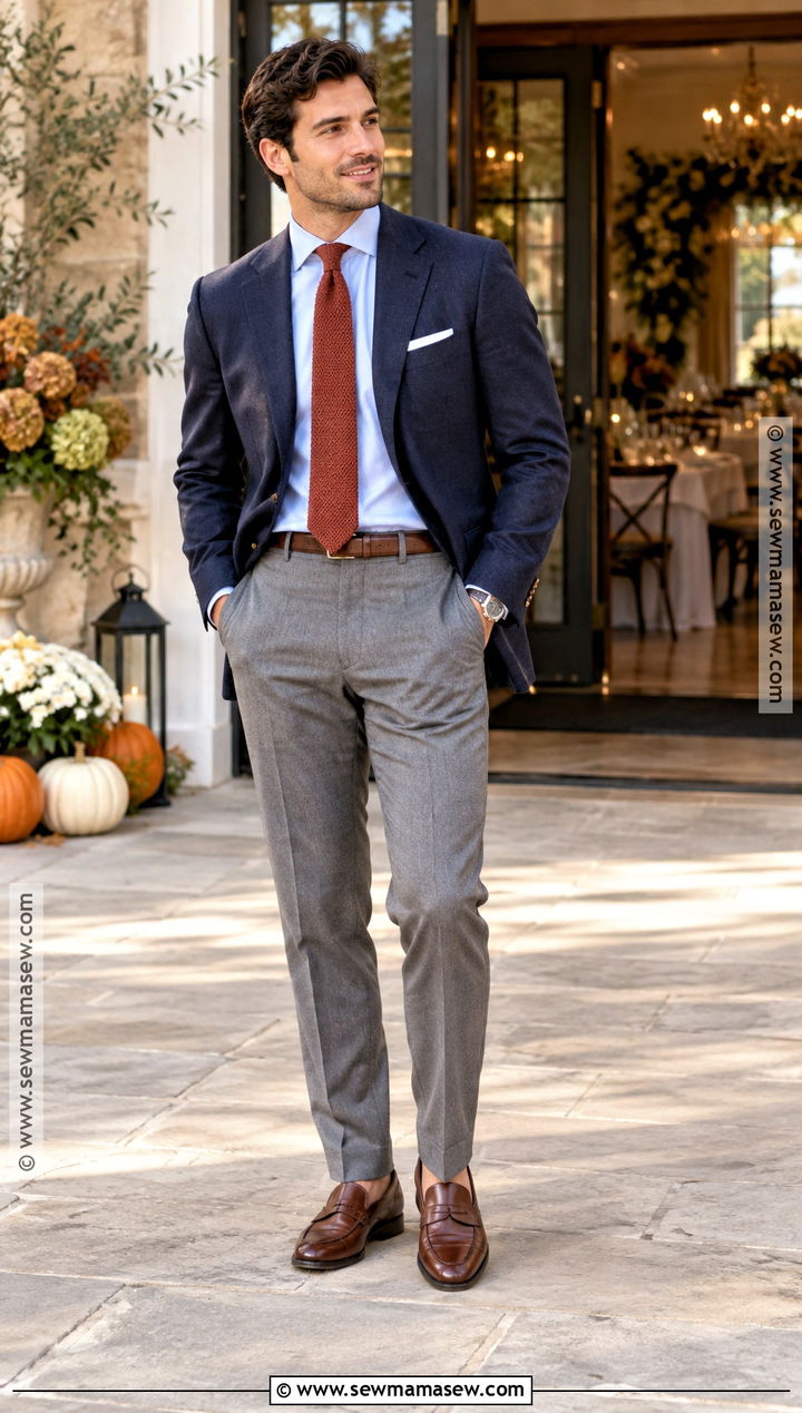 Blazer And Dress Pants Fall Wedding Attire - 15 Mens Wedding Attire Fall Ideas
