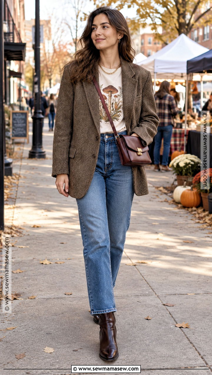 Blazer And Jeans Autumn Festival Outfit - 25 autumn festival outfit ideas