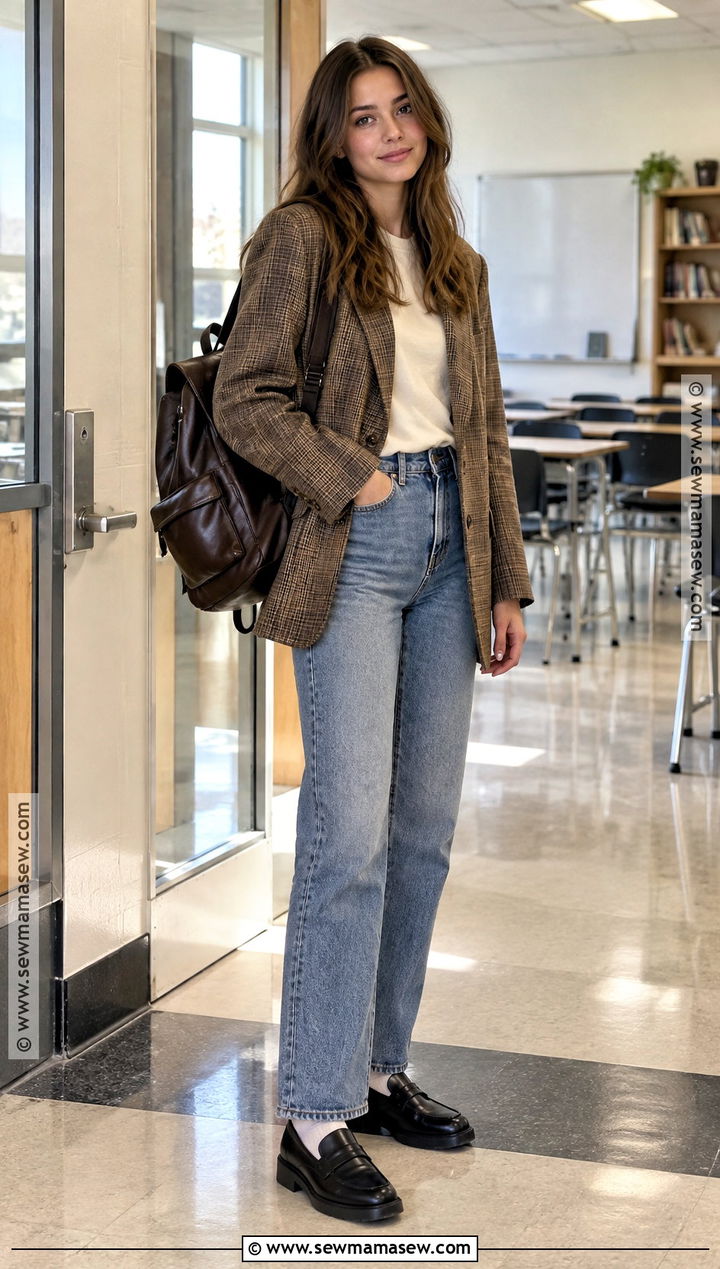 Blazer And Jeans School Outfit - 20 back to school outfits autumn