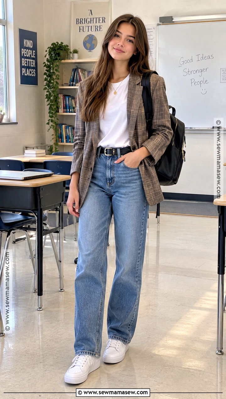 Blazer And Jeans School Outfit - 20 back to school outfit ideas highschool
