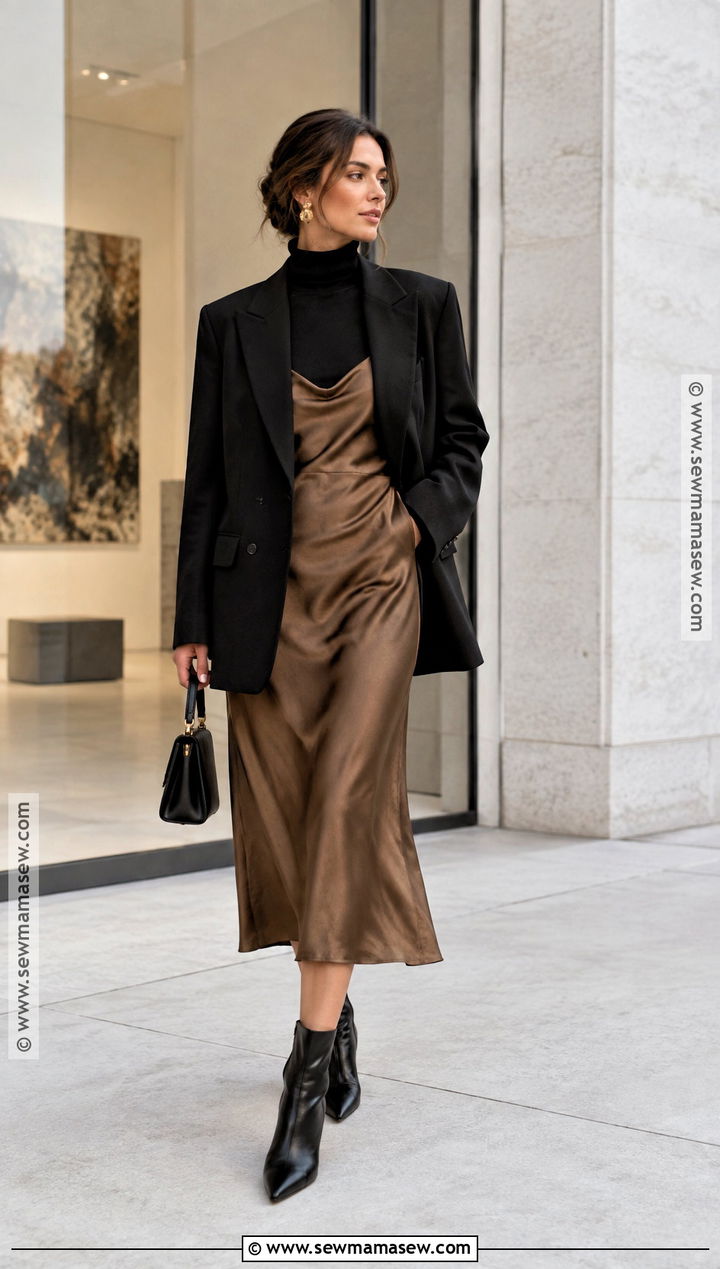 Blazer And Slip Dress Outfit - 15 ootd fall ideas 2026