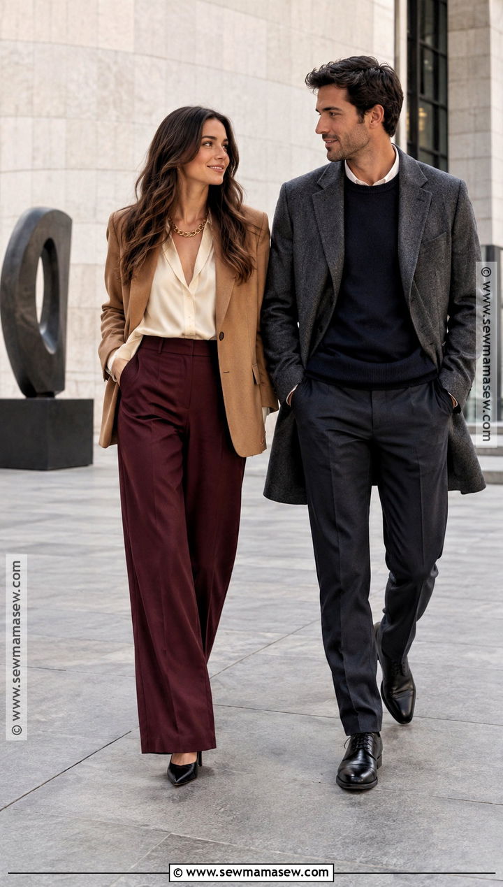 Blazer And Trousers Fall Engagement Outfit - 15 engagement session outfits fall