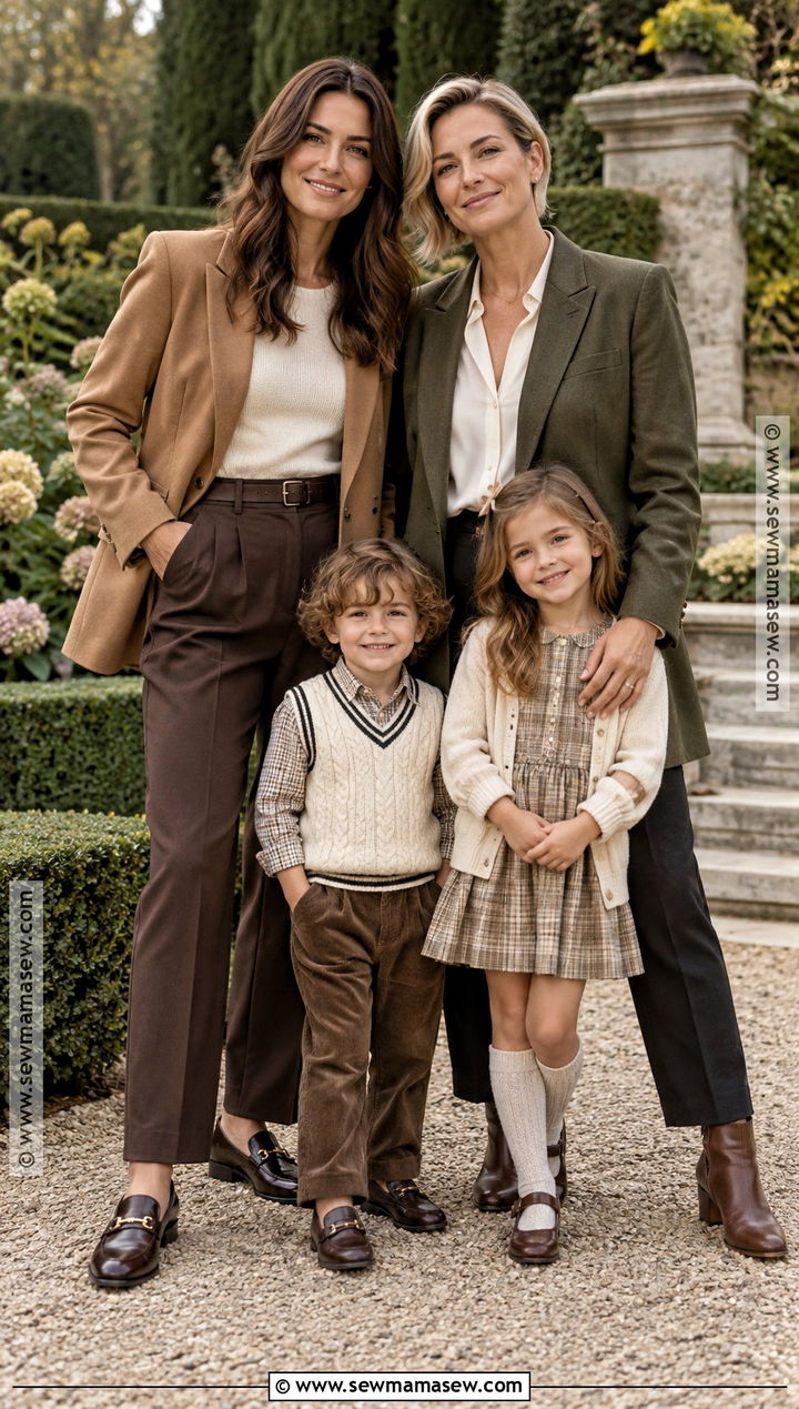 Blazer And Trousers Lesbian Fall Family Picture Outfit - 15 lesbian fall family pictures outfits