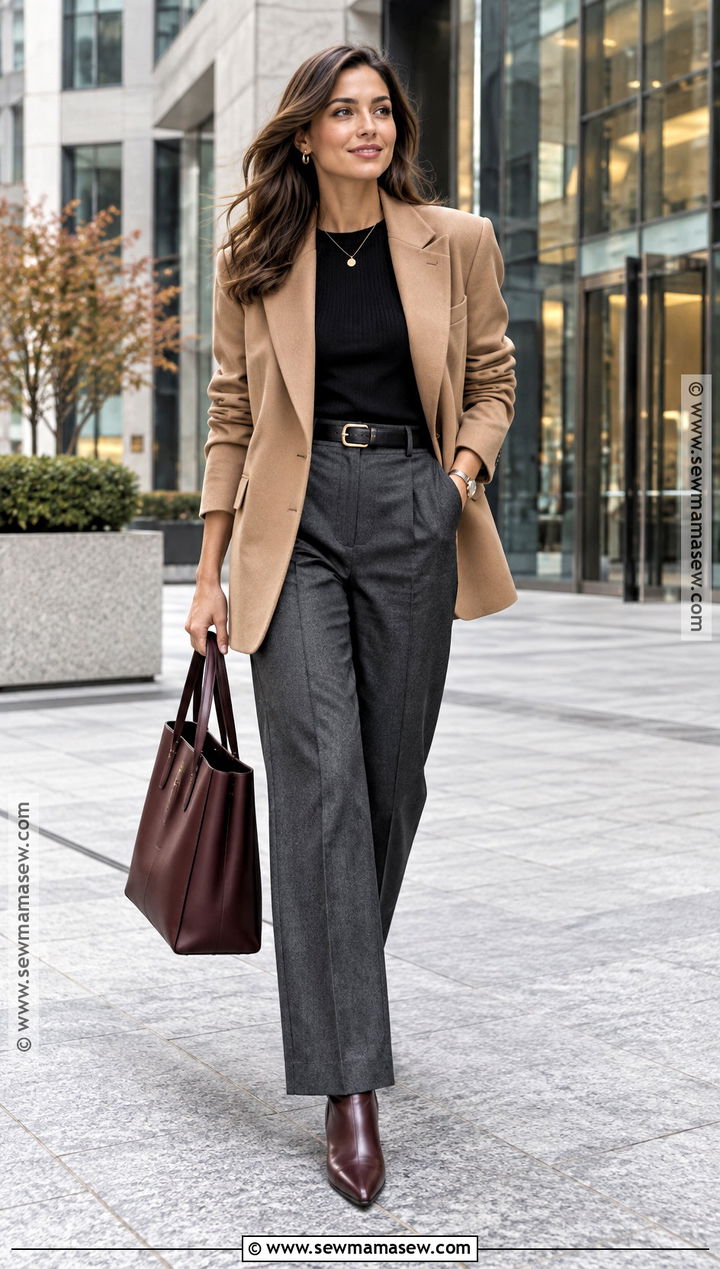 Blazer And Trousers With Pointed Boots - 25 autumn outfits with boots