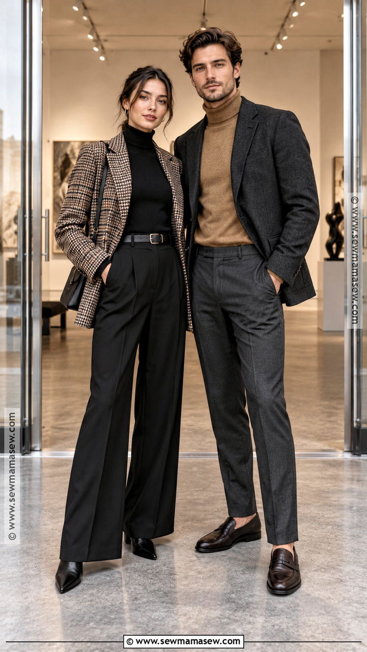 Blazer And Turtleneck Autumn Couple Outfit - 20 autumn couple outfit ideas
