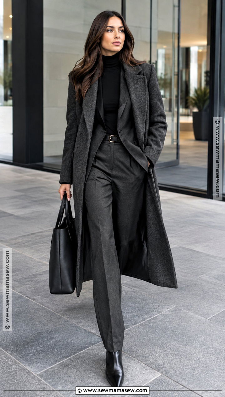 Blazer And Turtleneck Cold Weather Work Outfit - 25 fall cold weather outfits
