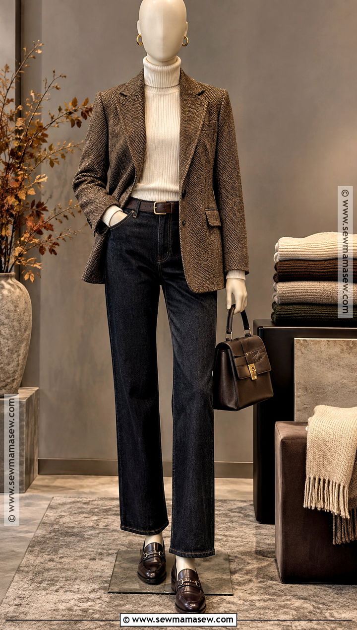 Blazer And Turtleneck Fall Clothing Display - 15 Cozy Fall Clothing Display Ideas