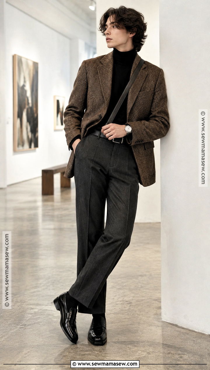 Blazer And Turtleneck Masc Fall Outfit - 15 cute fall outfits masc