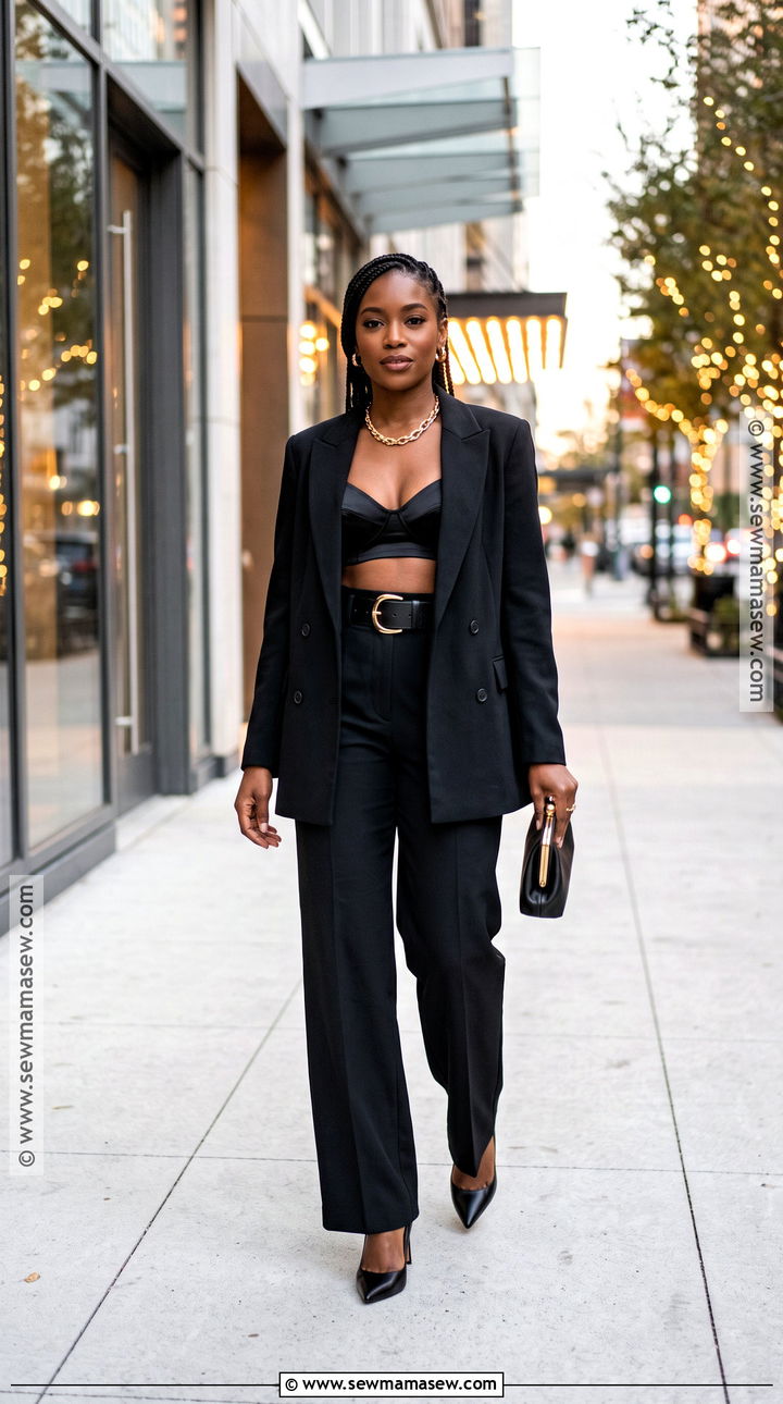 Blazer Bralette And Tailored Pants Club Outfit - 15 club outfits black women fall