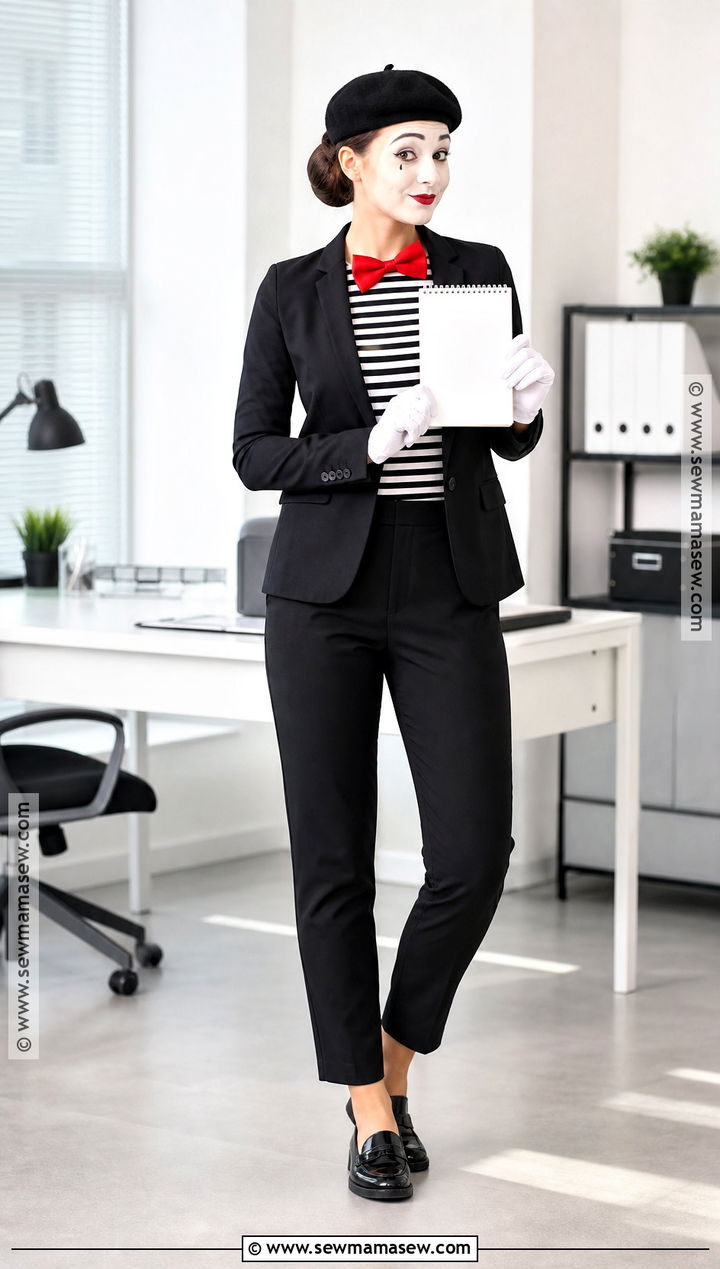 Blazer Mime Costume With Tailored Trousers - 30 Mime Costume Ideas for Women