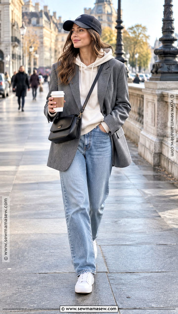 Blazer With Hoodie And Jeans - 20 blazer autumn outfit ideas