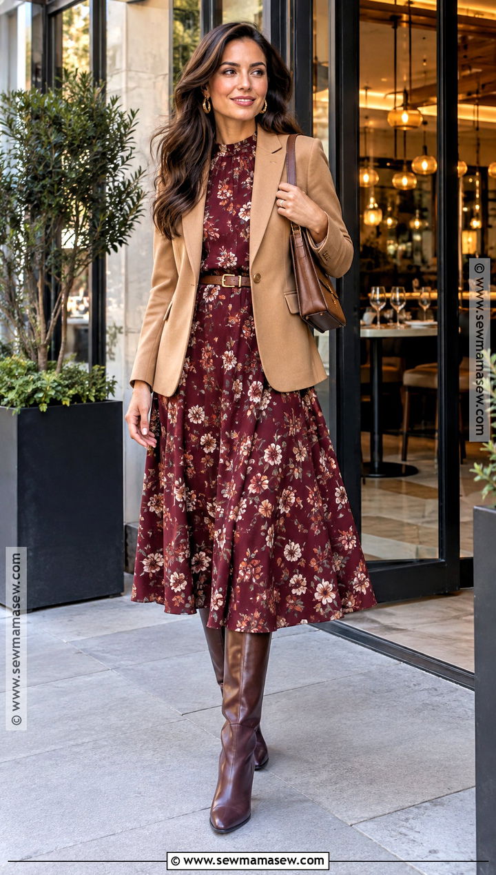 Blazer With Midi Dress Outfit - 30 fall clothes