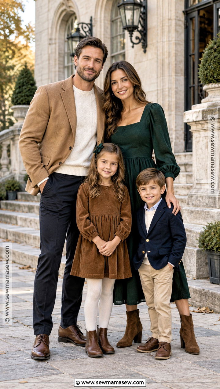 Blazer and Dress Fall Family Photo Outfits - 15 fall family shoot outfit ideas