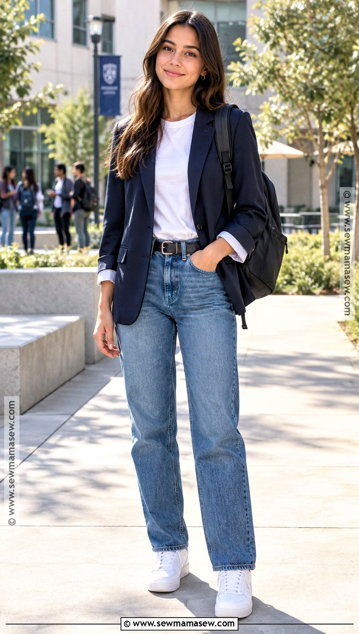 Blazer and Jeans Back to School Outfit - 25 back to school clothes list