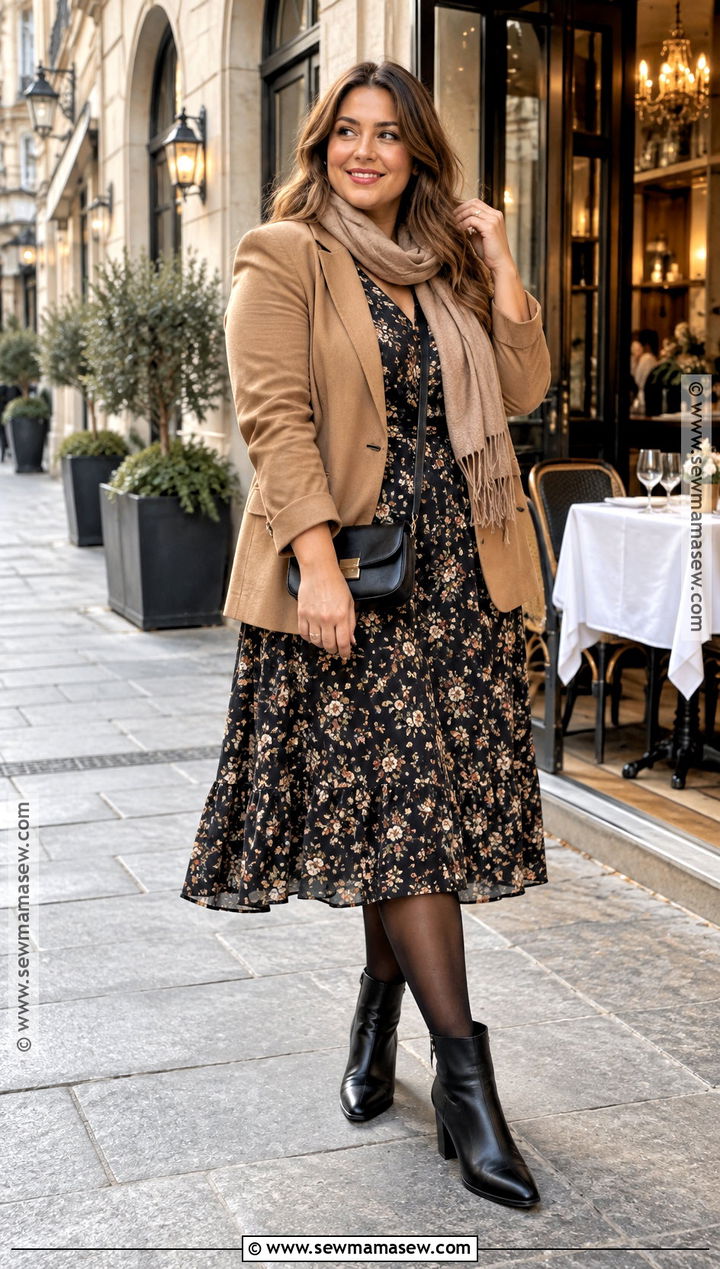 Blazer and Midi Dress Europe Travel Outfit - 20 europe travel outfits fall