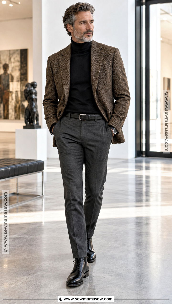 Blazer and Turtleneck Fall Outfit - 20 Fall Outfits for Guys