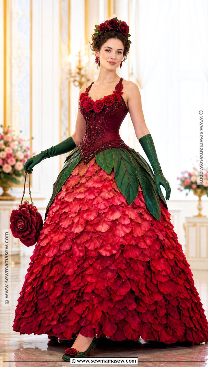 Blooming Rose Ball Gown Costume - 30 rose costume ideas