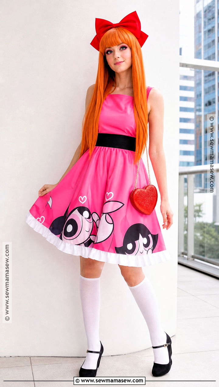 Blossom Powerpuff Girl Costume - 30 pink dress costume ideas