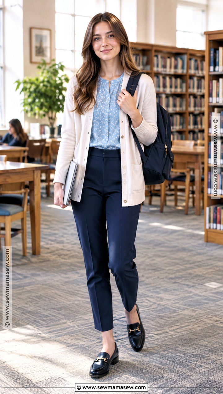 Blouse And Ankle Pants Outfit - 20 back to school outfits dress code