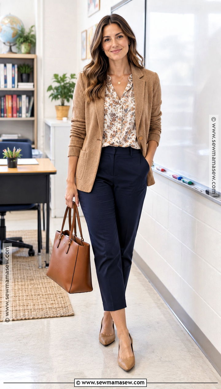 Blouse And Cropped Pants Teacher Outfit - 20 teacher outfits elementary fall