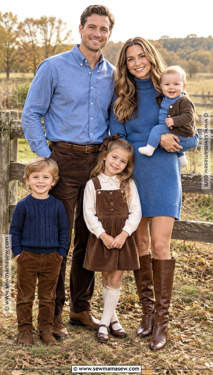 Blue And Chocolate Brown Family Photo Outfits - 15 blue family pictures outfits fall