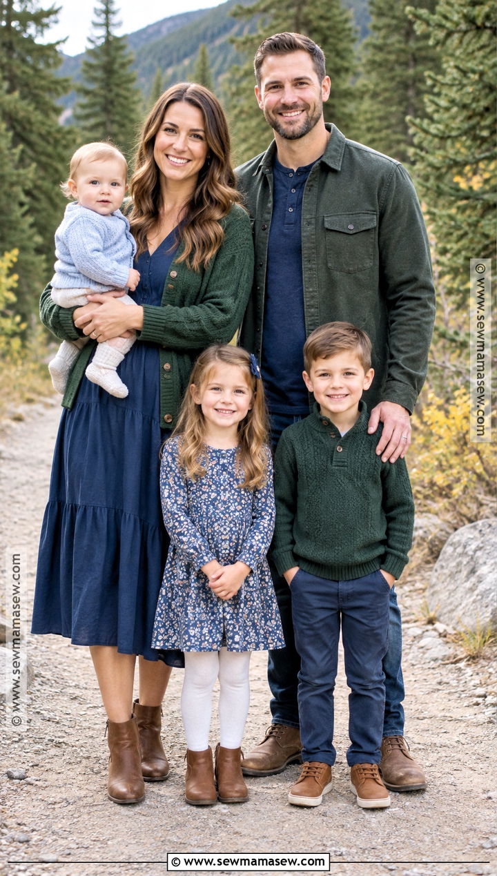 Blue And Forest Green Family Photo Outfits - 15 blue family pictures outfits fall
