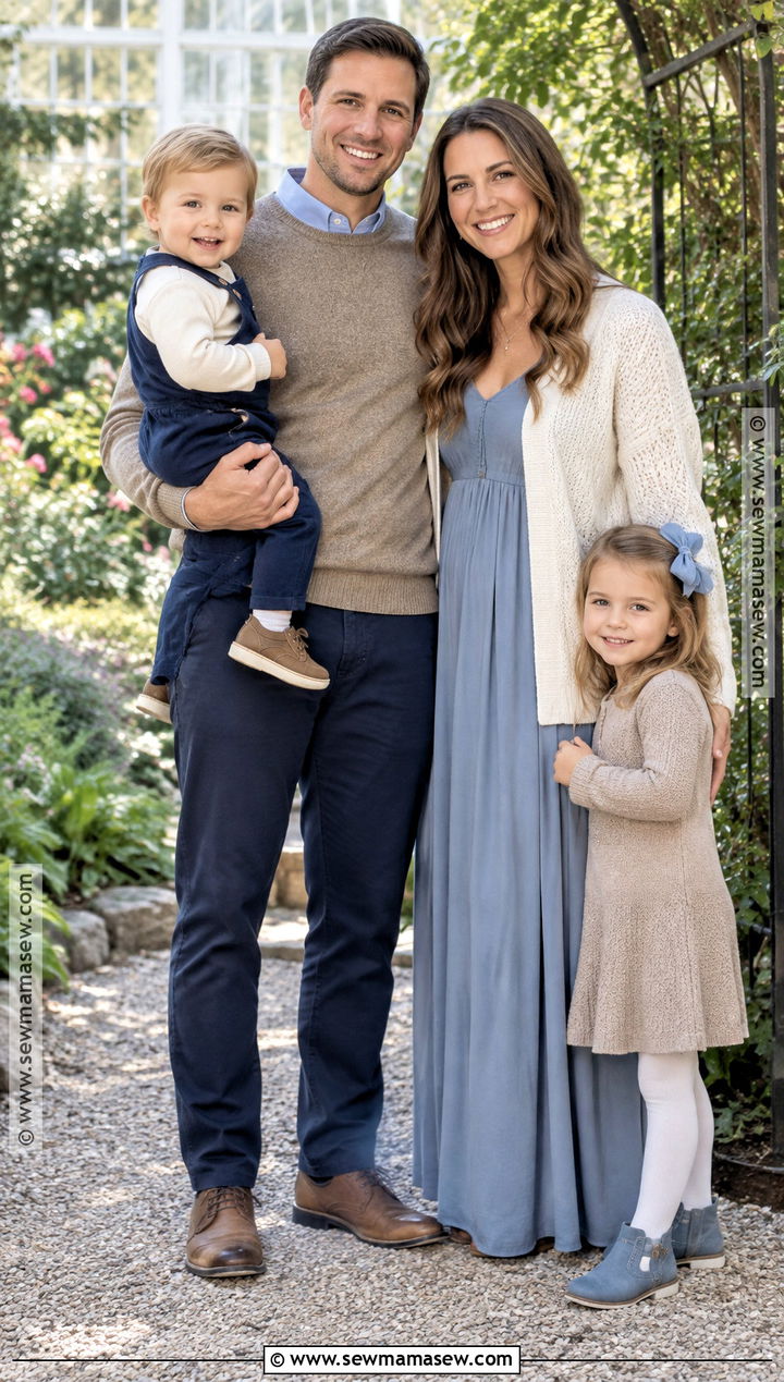 Blue And Taupe Family Outfit - 15 fall blue family outfits