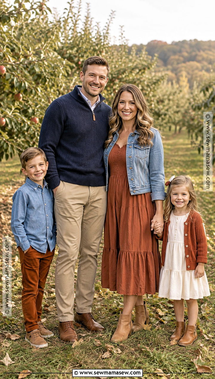 Blue And Terracotta Family Outfit - 15 fall blue family outfits