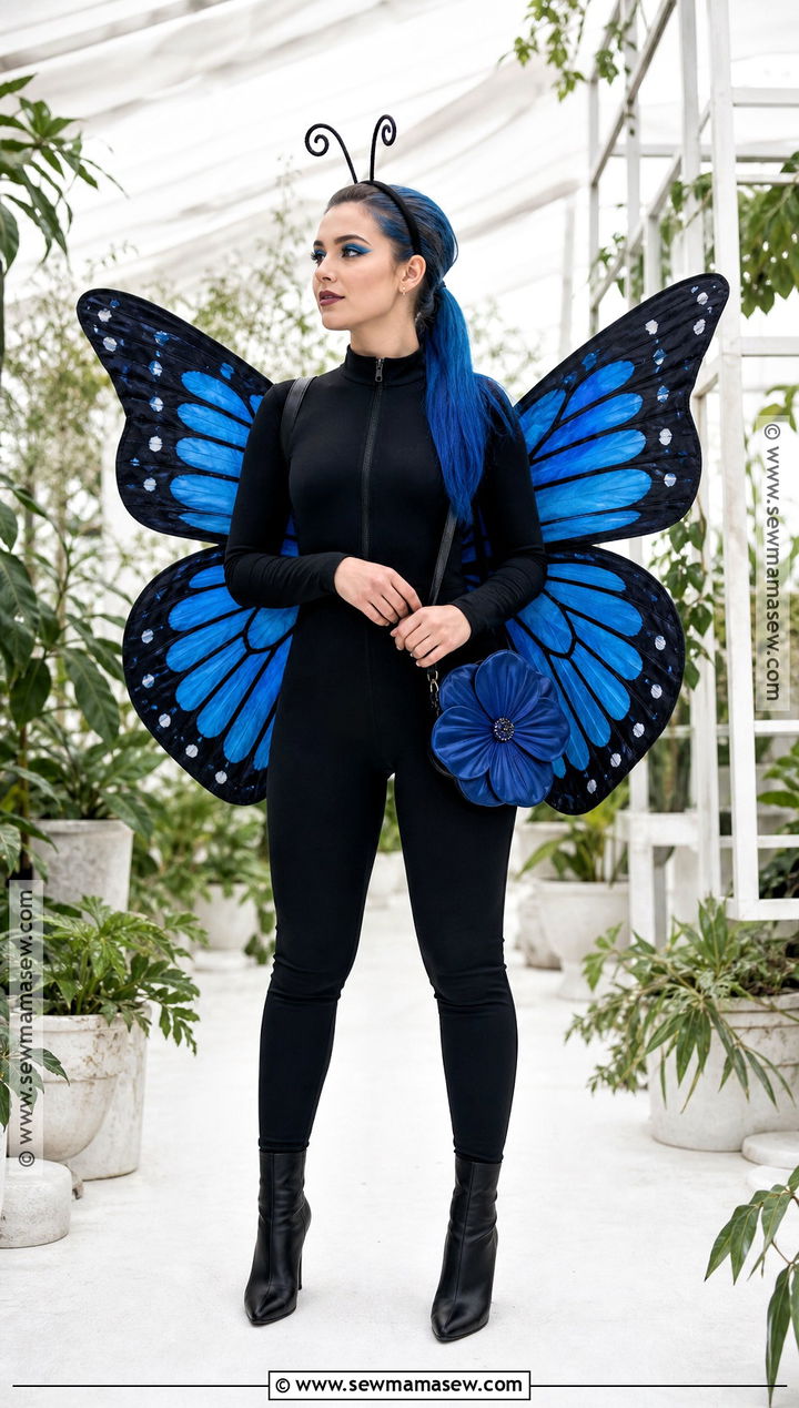 Blue Butterfly Costume With Blue Hair - 30 halloween costumes blue hair