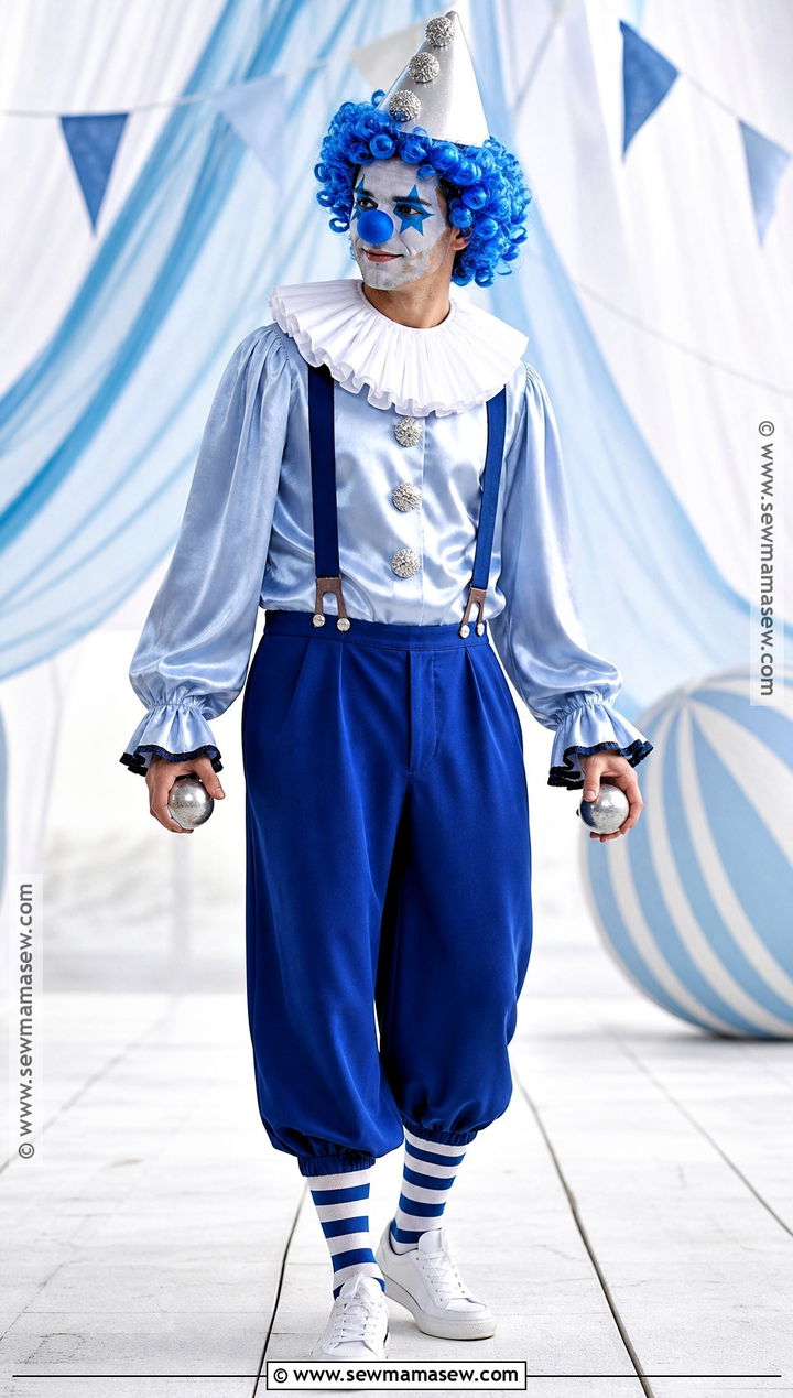 Blue Carnival Clown Costume - 30 Clown Costume Ideas for Men