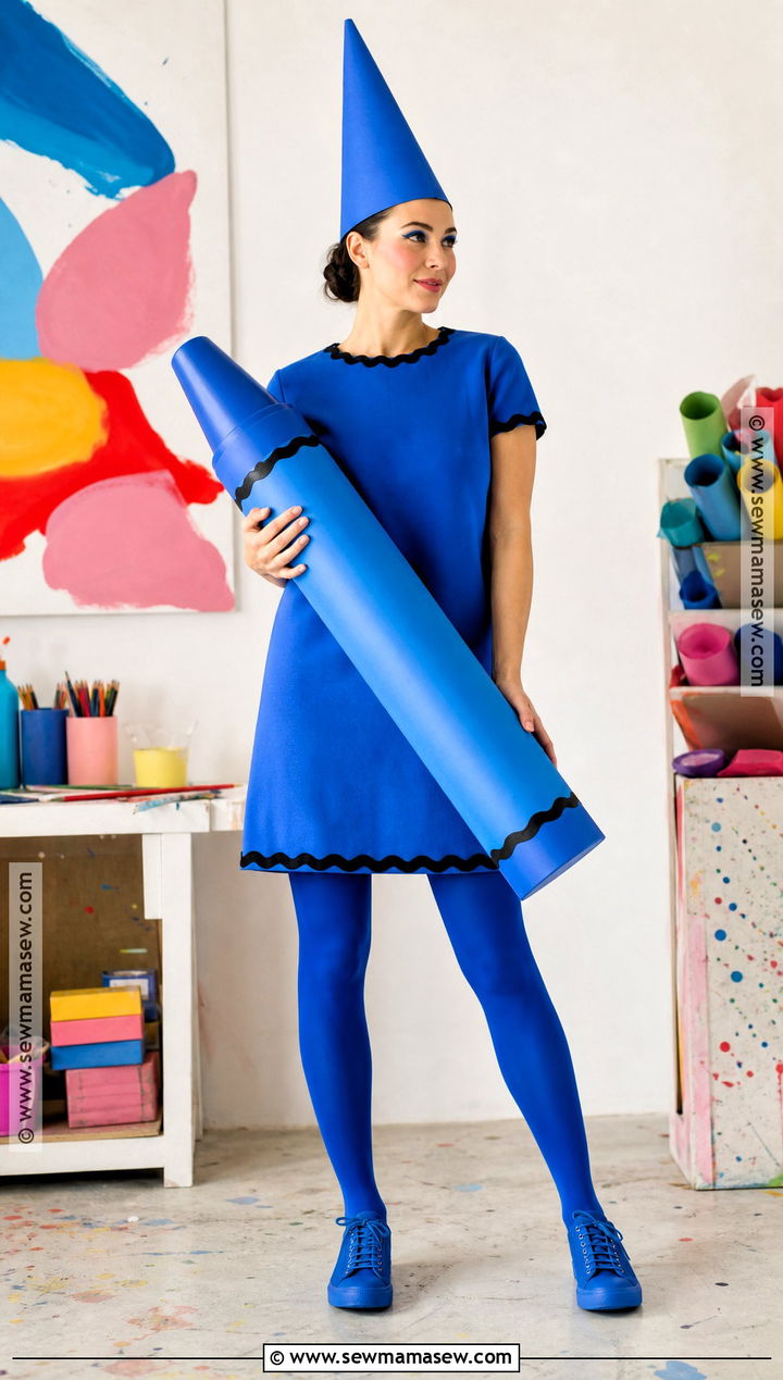 Blue Crayon Dress Costume - 30 blue dress costume ideas