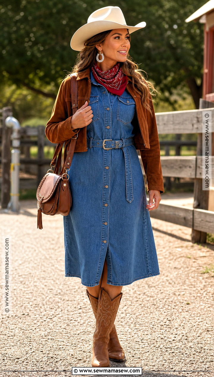 Blue Denim Dress Cowgirl Costume - 45 cowgirl halloween costumes