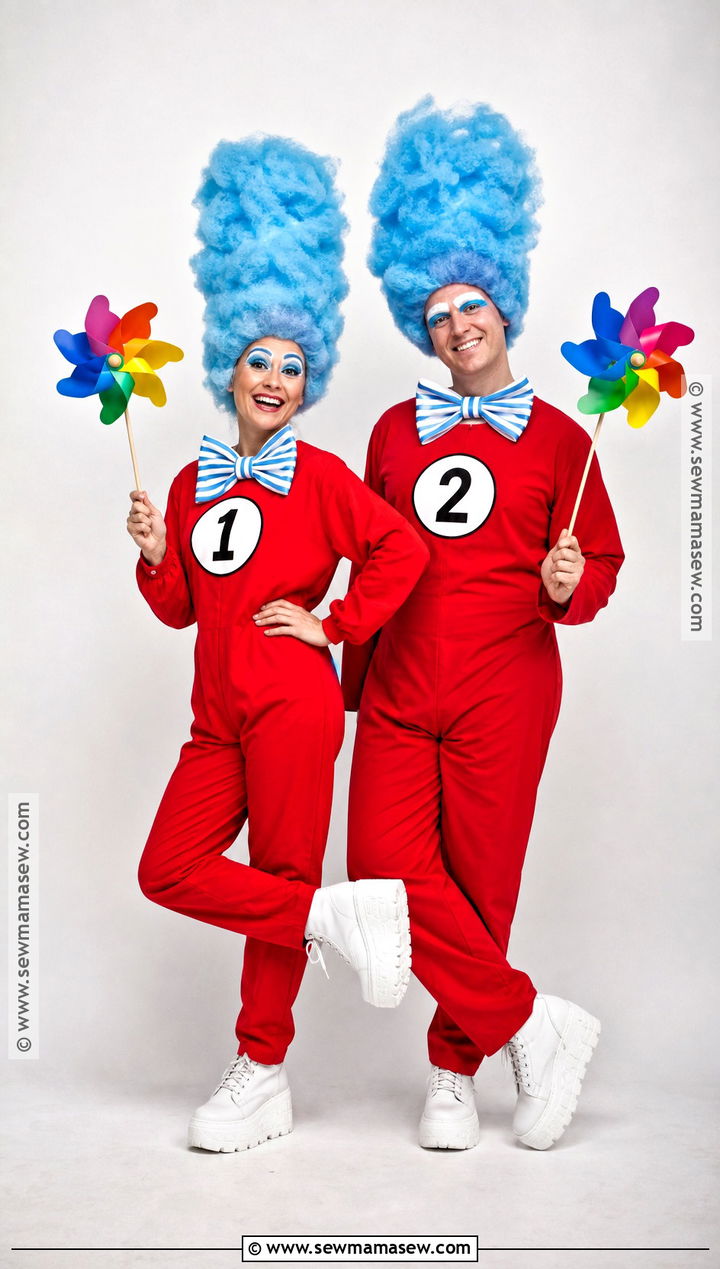 Blue Hair Thing One And Thing Two Costume - 40 thing one and thing two costumes