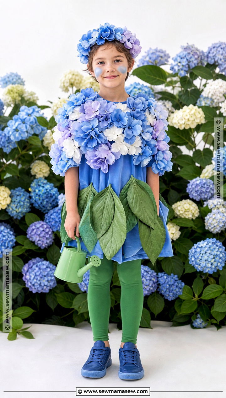 Blue Hydrangea Flower Costume For Kids - 30 flower costume ideas for kids