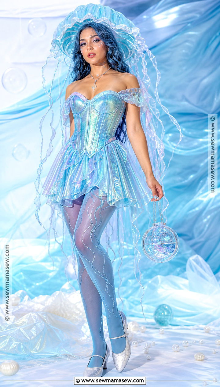 Blue Jellyfish Corset Costume - 35 Blue Corset Halloween Costumes