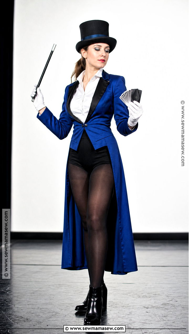 Blue Magician Costume With Tailcoat Dress - 35 Magician Costume Ideas for Women