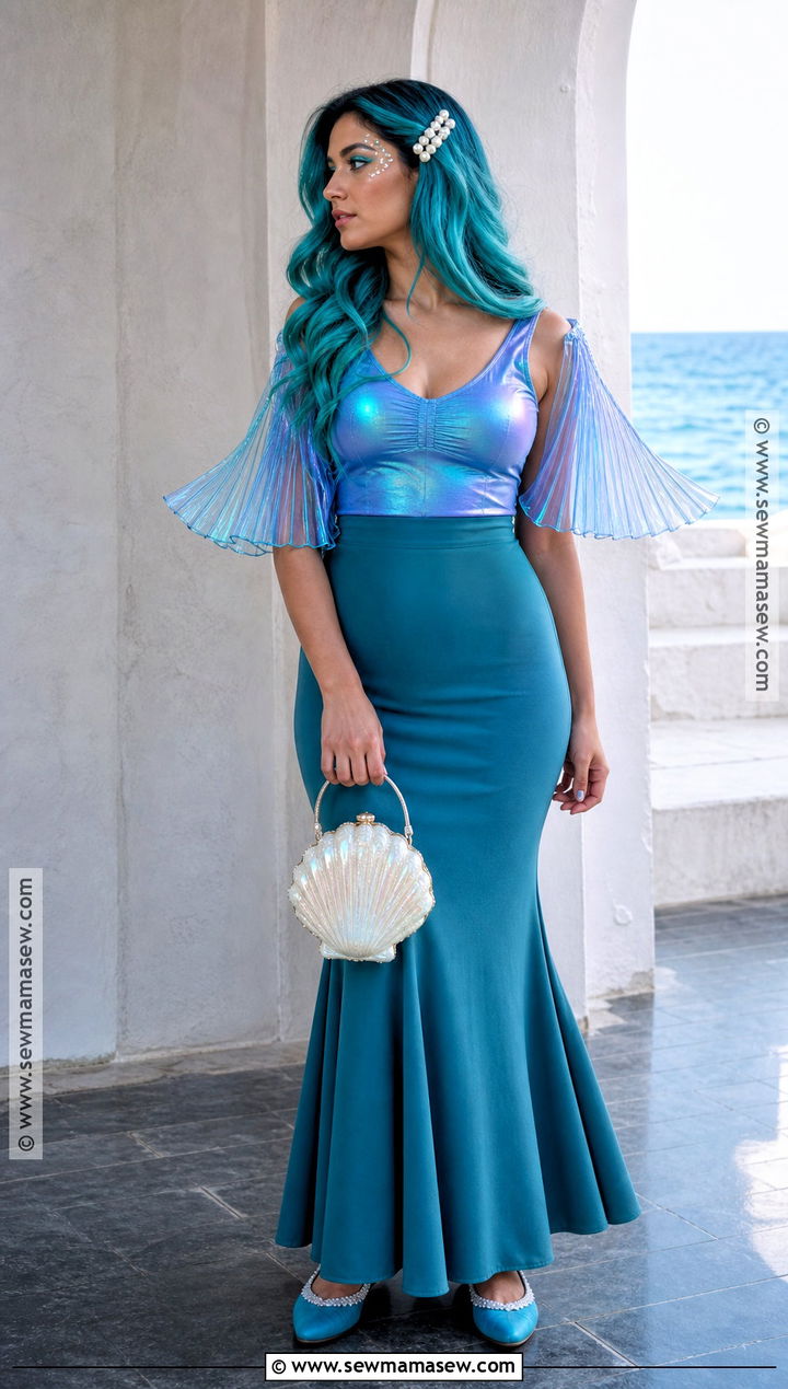 Blue Mermaid Costume With Teal Hair - 30 blue hair costume ideas