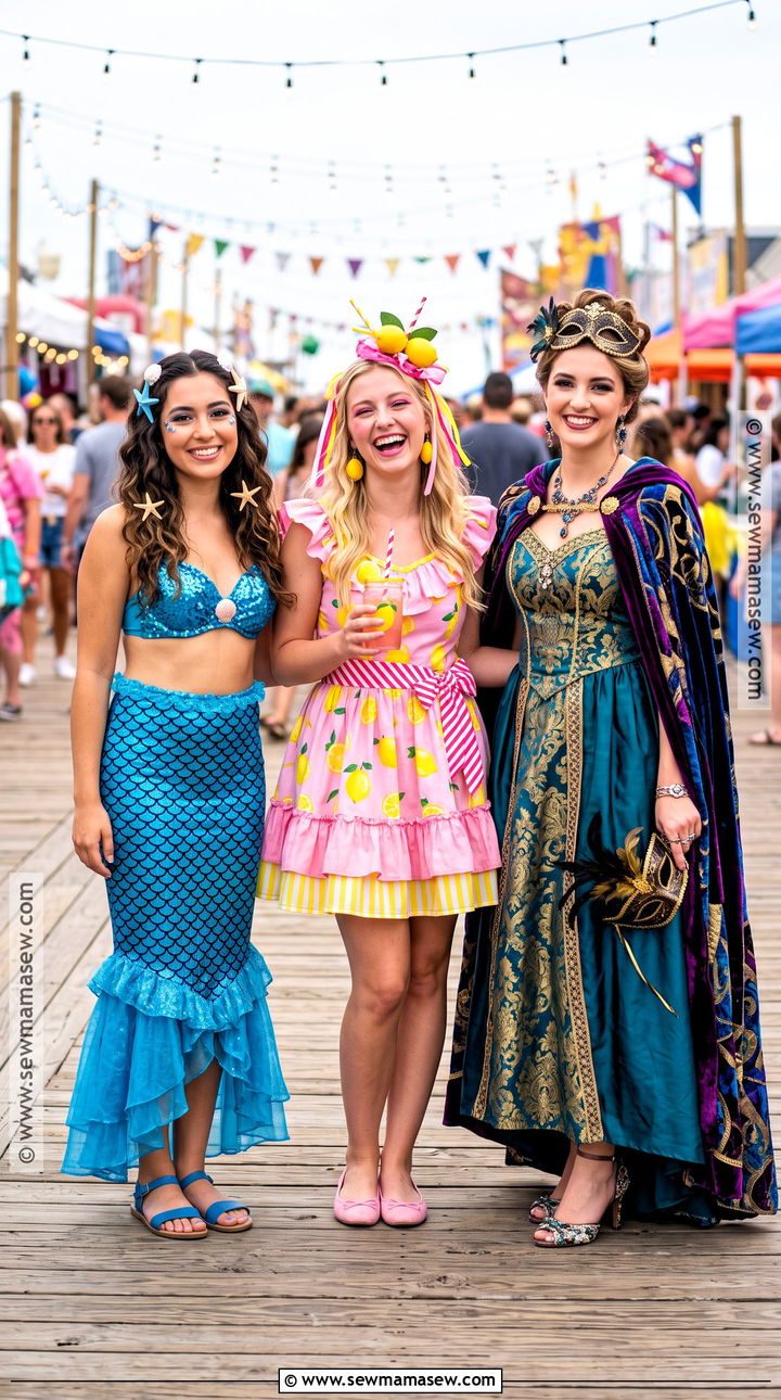 Blue Mermaid Pink Lemonade And Masquerade Costume - 35 rhyme without reason costume 3 people ideas