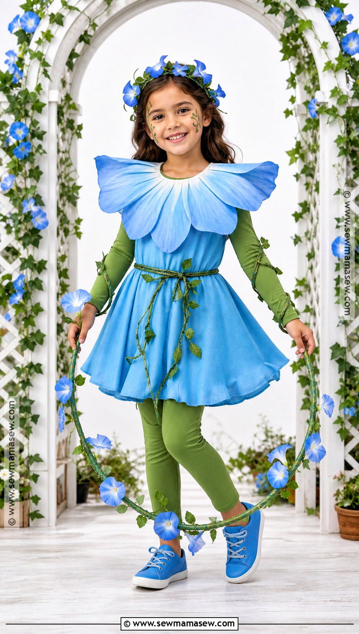 Blue Morning Glory Flower Costume For Kids - 30 flower costume ideas for kids