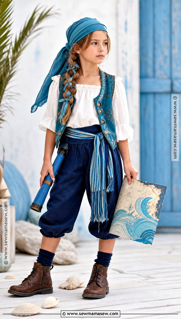 Blue Ocean Girl Pirate Costume - 30 Girls Pirate Costume Ideas