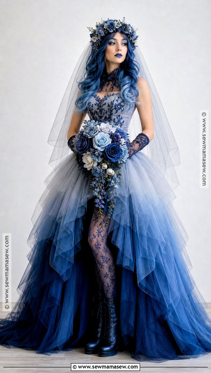 Blue Ombre Corpse Bride Costume - 50 corpse bride costume ideas