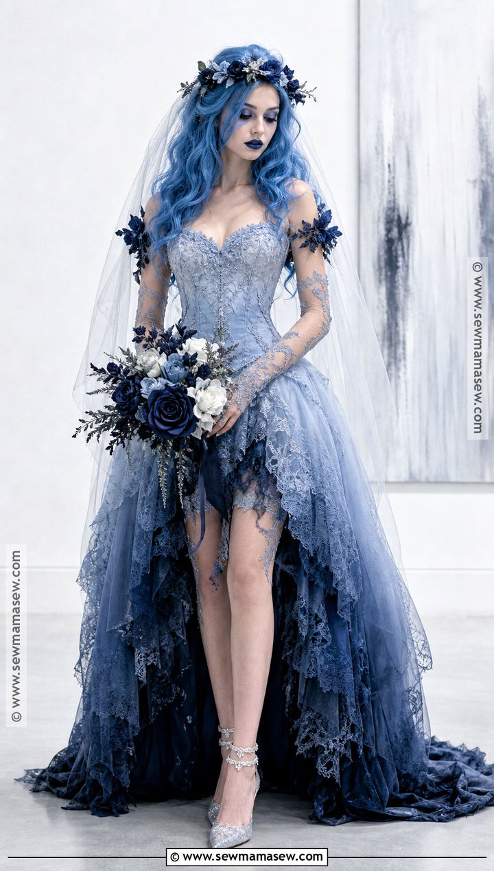 Blue Ombre Emily Corpse Bride Dress - 30 Emily Corpse Bride Dress Ideas
