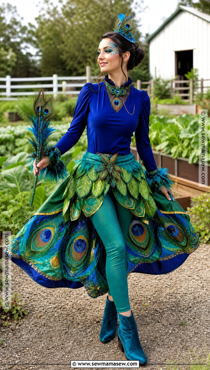 Blue Peacock Farm Costume - 30 farm animal costumes