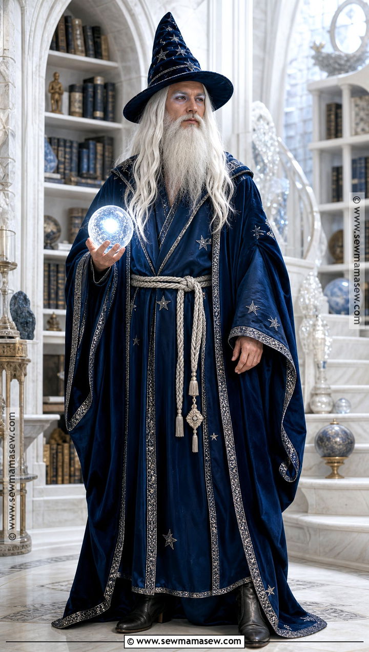 Blue Robe Wizard Costume - 45 male halloween costumes