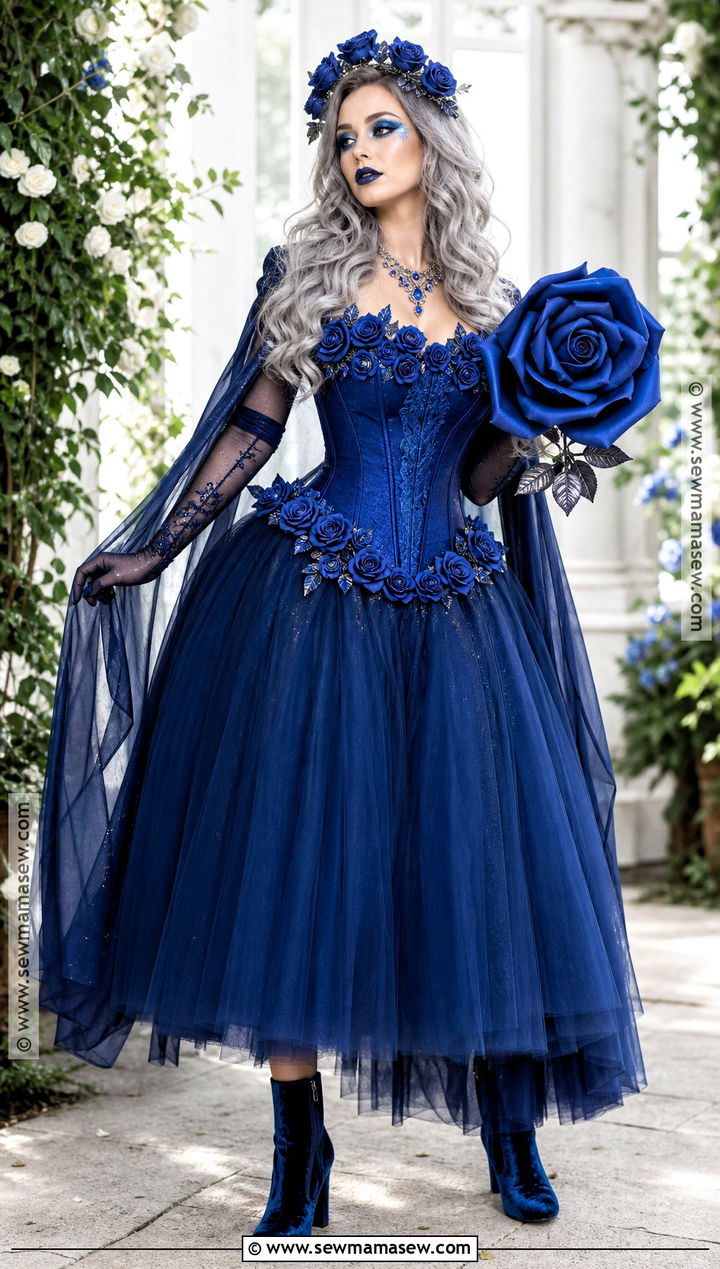 Blue Rose Queen Corset Costume - 35 Blue Corset Halloween Costumes